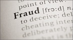 Image of the word Fraud on a dictionary page.