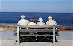 Couple sitting on bench