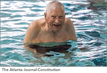 Charlie Duncan in the pool