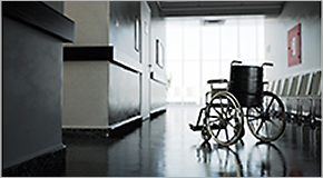 Wheelchair in hospital.